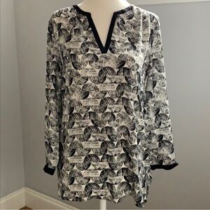 NWT- Elegant Black and White Women's Top